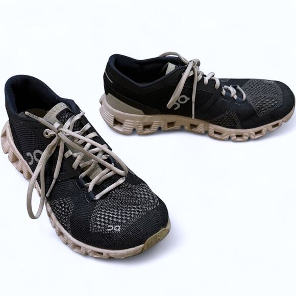 On Women On Running Womens 6.5 Cloud X Sneaker Black Pearl Lightweight Running Navy Gym